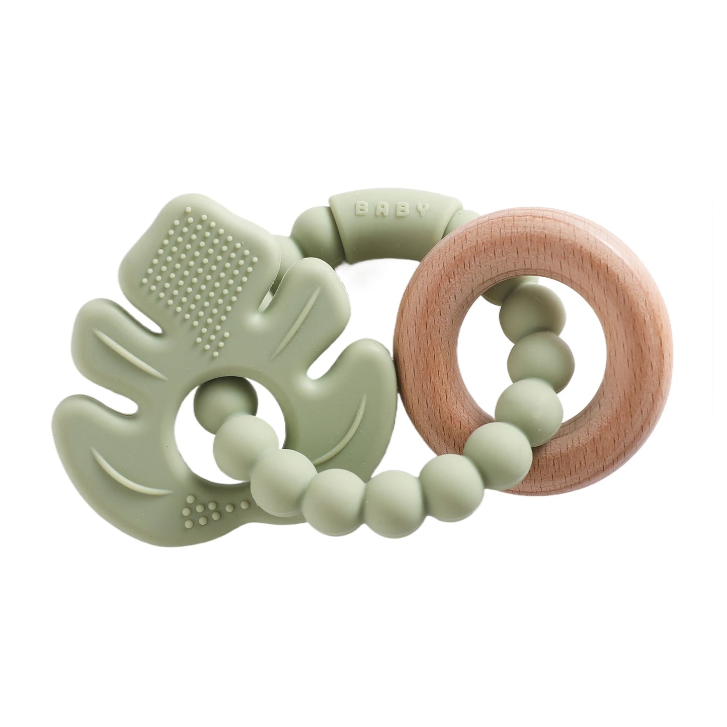 Anneau de Dentition Silicone Bébé – Jouet Sensoriel Sans BPA | 0-12 Mois