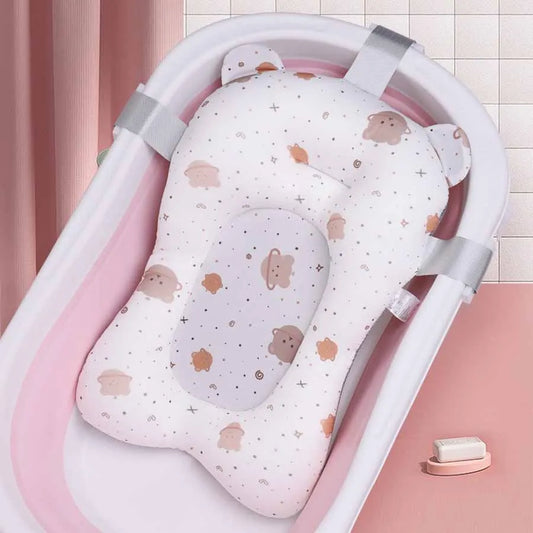 Tapis de Bain Bébé Pliable Antidérapant – Coussin Baignoire Cartoon Doux | Siège Bain Nouveau-Né & Nourrisson