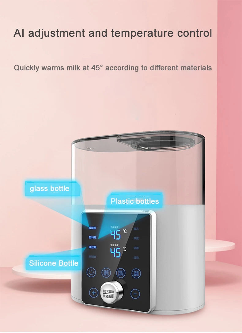 Chauffe-Biberon Double 8 en 1 avec Minuterie – 2 Biberons Simultanés Lait Maternel & Formule