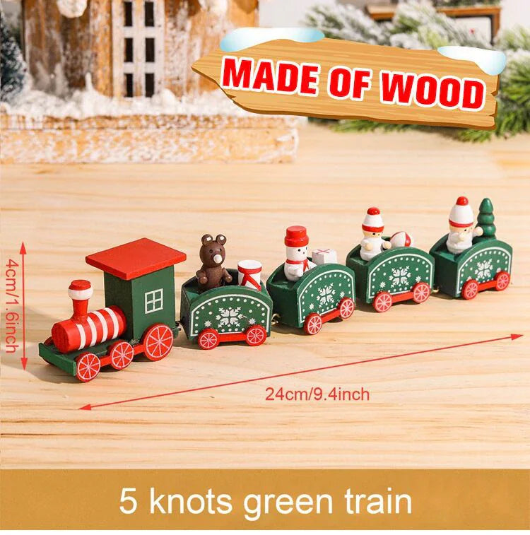 Train de Noël Miniature Bois – Décoration Sapin & Table Fêtes 2025, Cadeau Enfant Nouvel An 2026