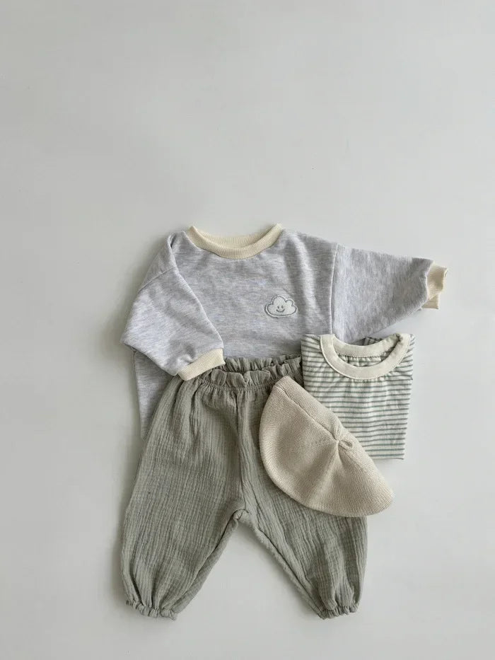 Pantalon Bébé Coton Bio – Mousseline Douce Imprimé Mignon Garçon & Fille 3-6M à 2-3 Ans