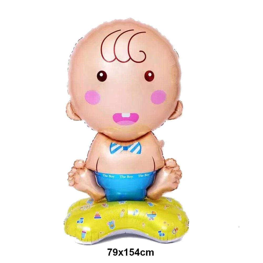 Kit Décoration Baby Shower Garçon Bleu – Bannière, Ballons, Guirlande & Cake Topper