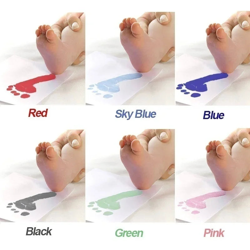 Pack 2 Tampons Empreintes Bébé Premium – Duo Couleurs Sans Contact | Cadeau Naissance Original