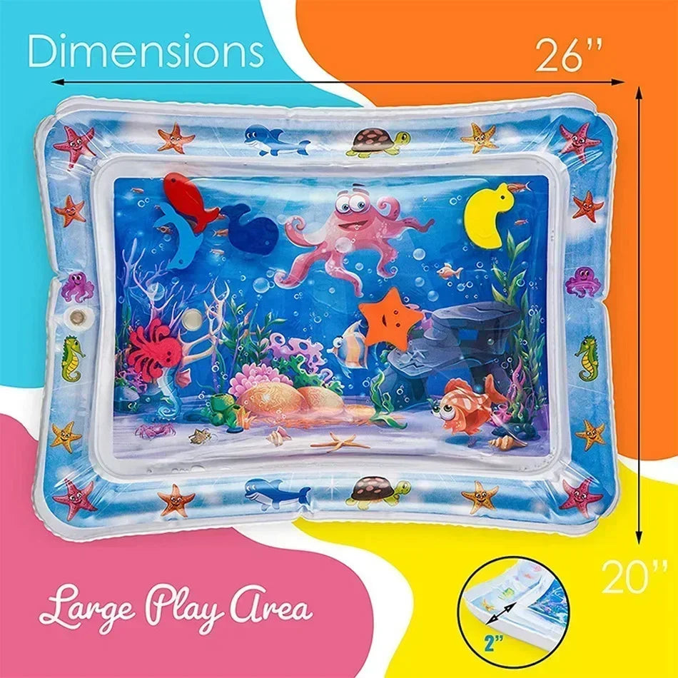 Tapis d’Eau Gonflable Bébé – Tapis d’Éveil Sensoriel Tummy Time | 9 Modèles