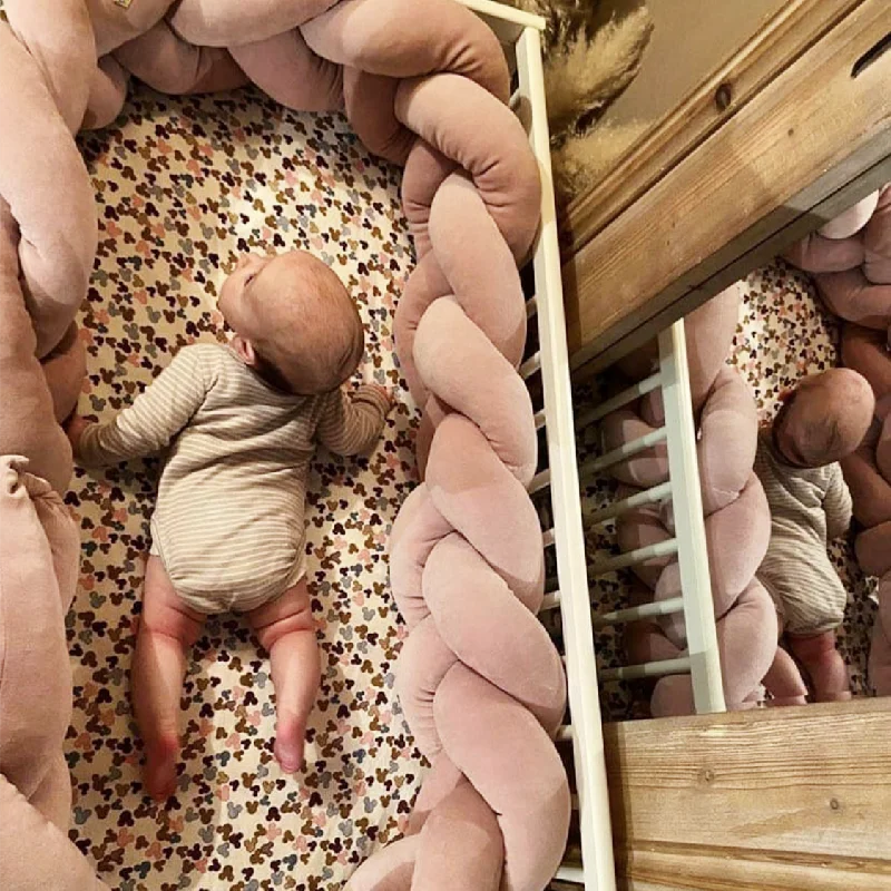 Tour de Lit Bébé Tressé Nœuds – Pare-Chocs Berceau Lavable 1M 2M 3M 4M