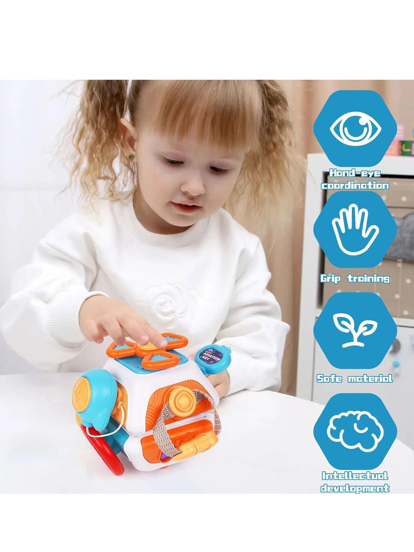 Busy Board Cube Montessori Bébé – Jouet Éducatif Sensoriel Motricité Fine | 5 Modèles | Voyage
