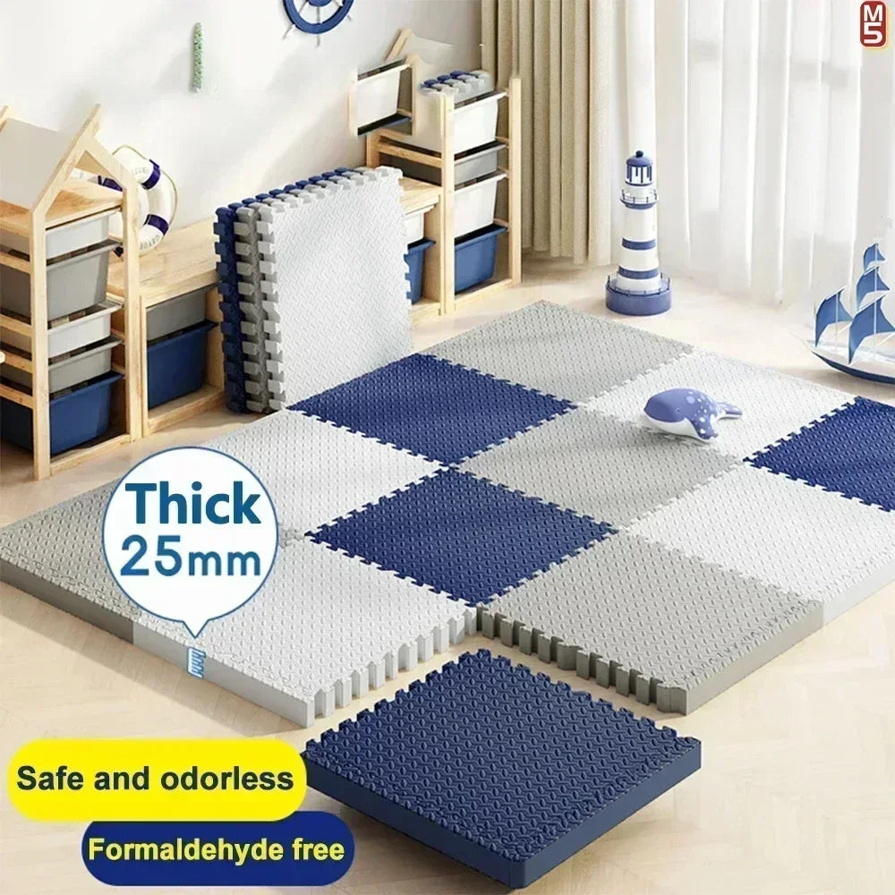 Tapis Puzzle Bébé Épais 2,5cm – Antidérapant Insonorisant Éco-Responsable | 8 Pièces | 11 Couleurs