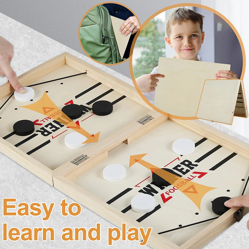 Jeu Sling Puck Hockey Pliable – Jeu de Société Famille Parent-Enfant & Adultes | 3 Tailles