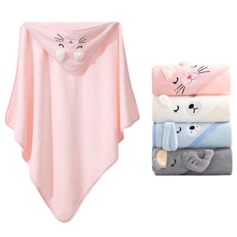 Cape de Bain Bébé à Capuche – Motif Animal Doux & Chaud