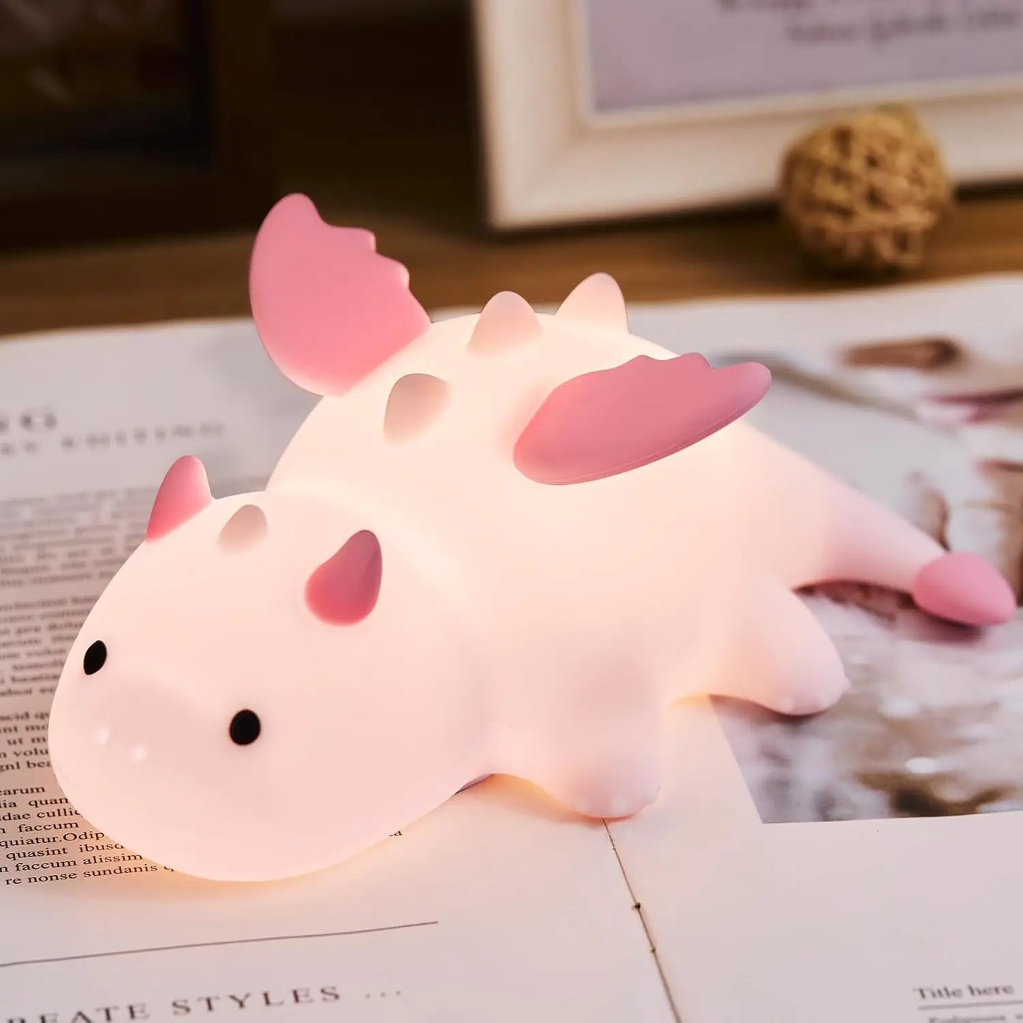 Veilleuse dragon & pingouin silicone — LED Tactile Rechargeable Dimmable | 5 Modèles | Chambre Bébé