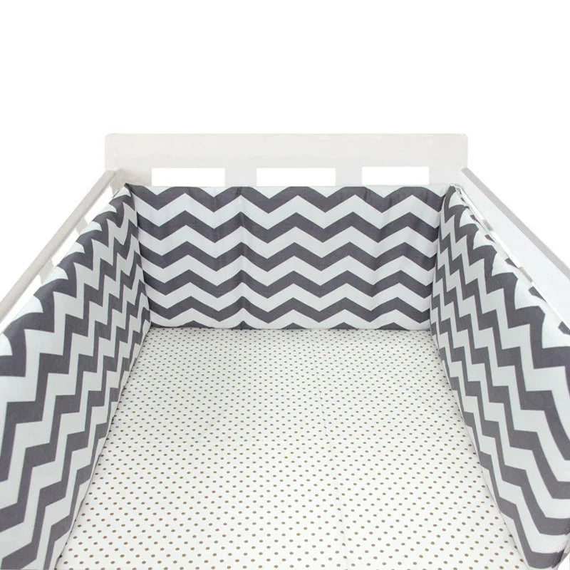 Tour de Lit Bébé Coton Épais 1 Pièce — Coussin Protège Barreaux Lavable | 24 Coloris Fille & Garçon