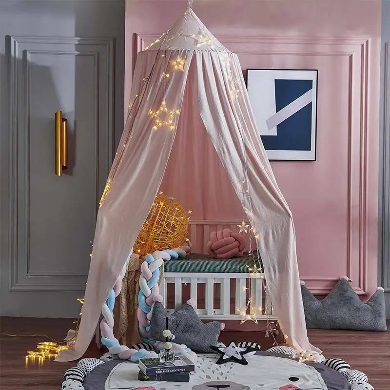 Ciel de lit bébé baldaquin moustiquaire — Tulle Féerique Princesse | Fille 12 Couleurs Décoration Chambre