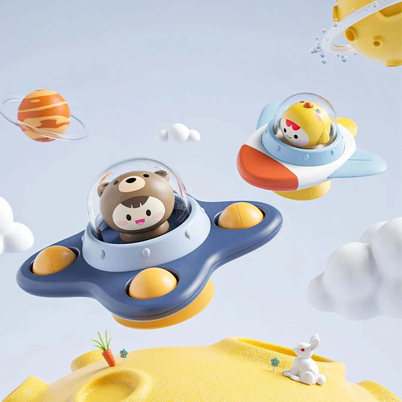 Jouet Ventouse Bébé Spinner Animal – Toupie Bain & Table Éveil Sensoriel 0-3 Ans