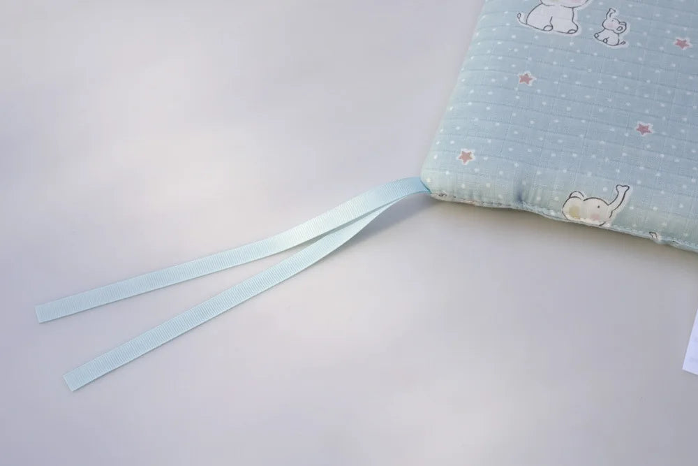 Barrière de lit enfant anti-chute — Coton Lavable Amovible 6 Pièces | Bleu, Beige, Blanc, Kaki