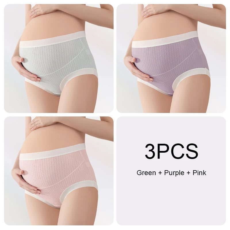 Lot de 3 Culottes Maternité Taille Haute — Coton & Élastane Respirant, Maintien Abdominal, M-XL
