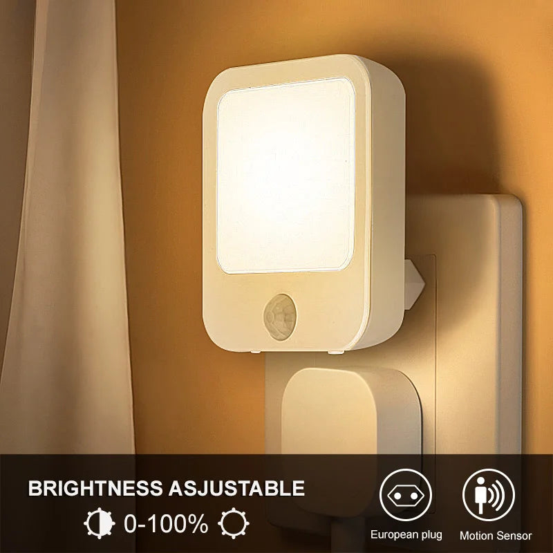 Veilleuse Prise Murale LED Capteur de Mouvement – Lampe Nuit Automatique Chambre Bébé & Enfant