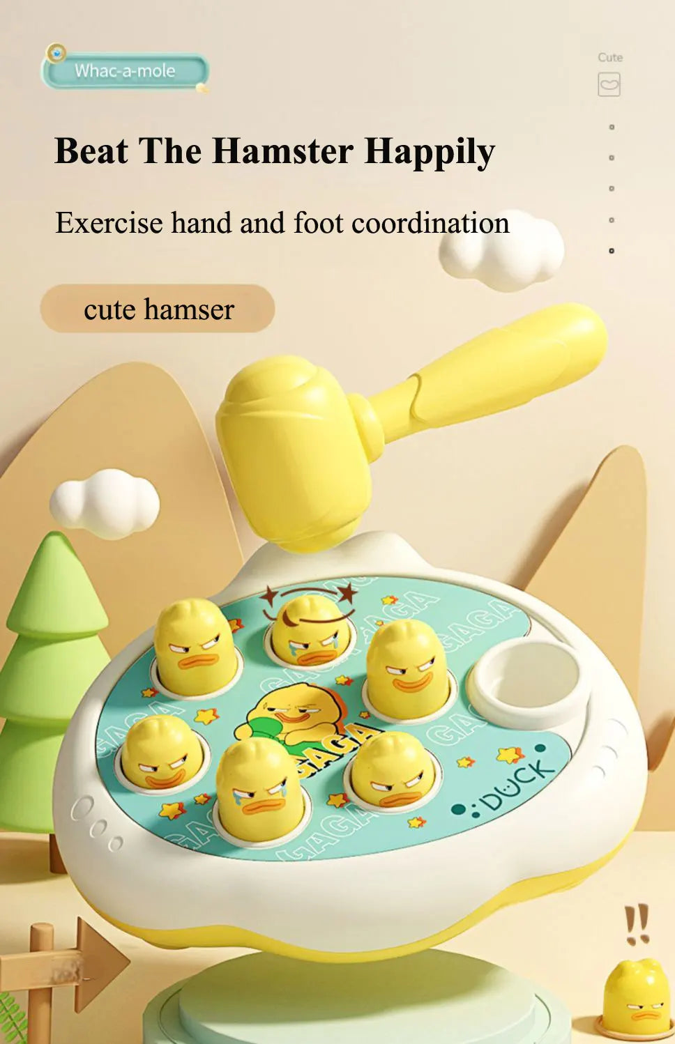 Jeu Marteau Bébé Montessori – Banc à Marteler Encastrement Canard Grenouille Cochon 12-24 Mois