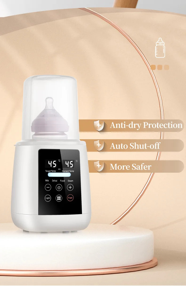 Chauffe-Biberon Stérilisateur 6 en 1 – Chauffe Lait Maternel Multifonction Contrôle Température LCD