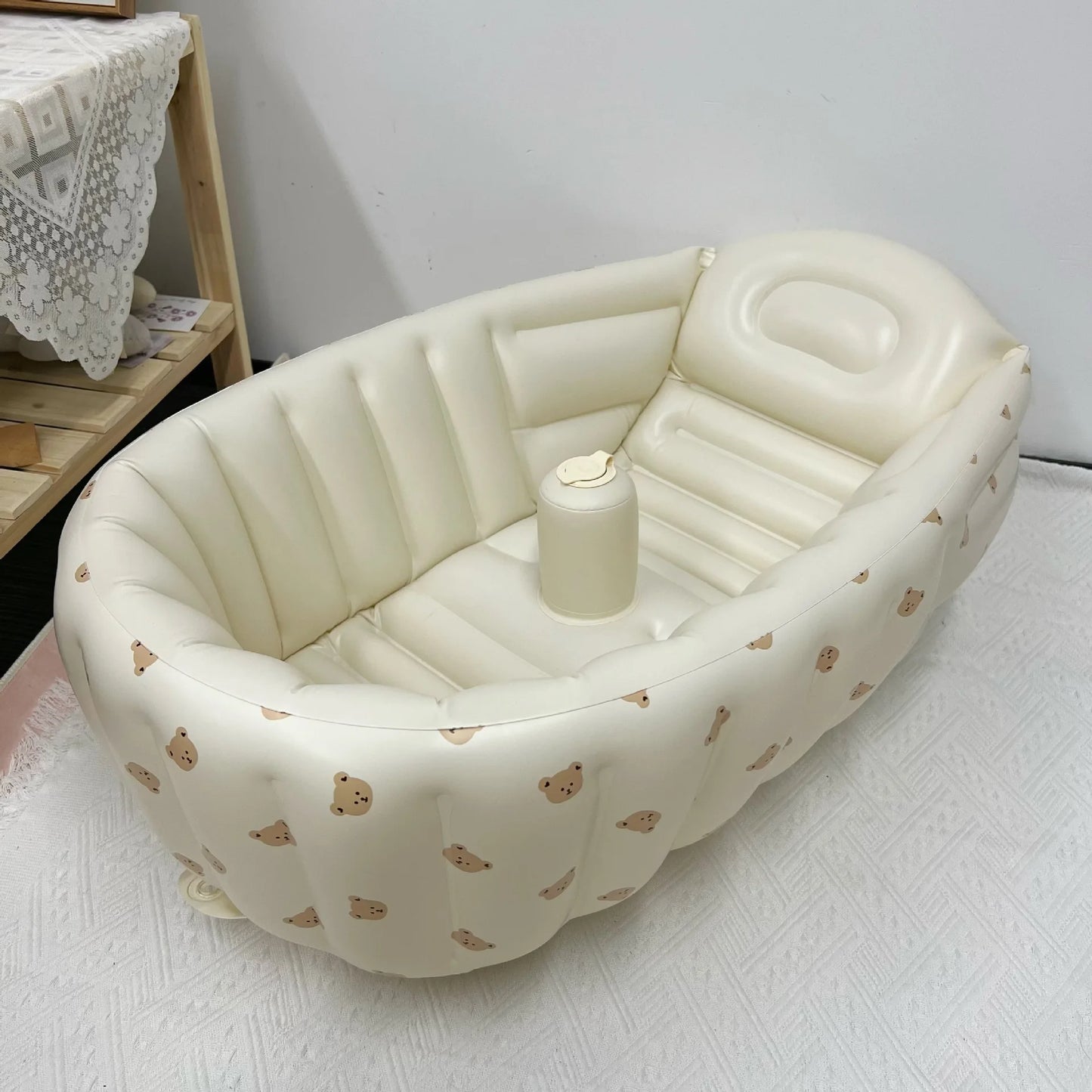 Baignoire Gonflable Bébé Enfant Cartoon Pliable 90x55cm – Portable Intérieur & Extérieur | 0-8 Ans