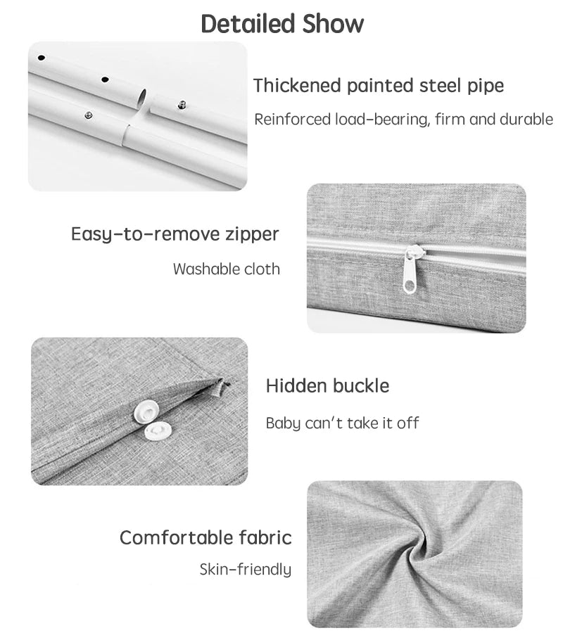 Barrière de Lit Enfant Anti-Chute 47cm – Garde-Corps Sécurité Lit Bébé Pliable Voyage