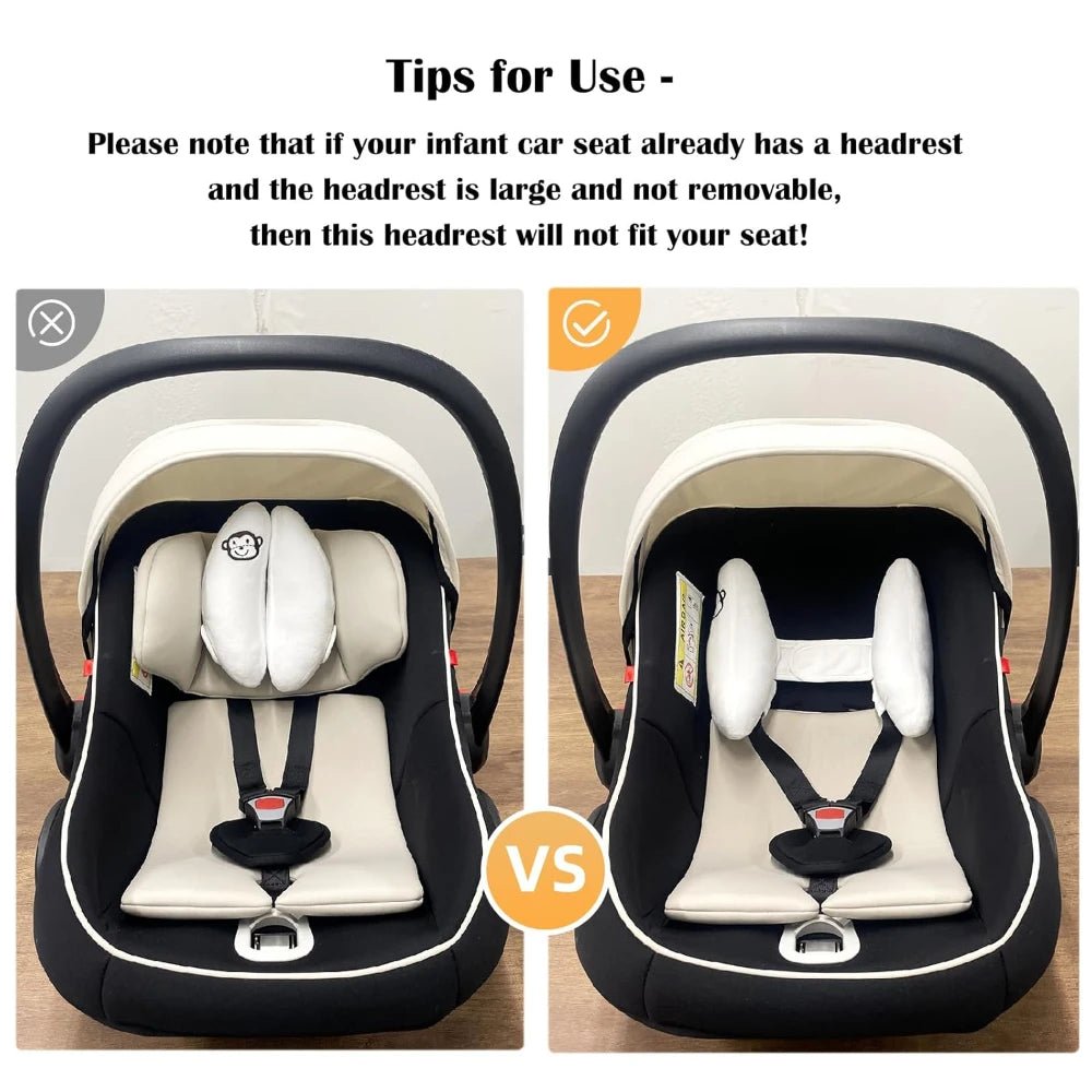 Appui-Tête Bébé Banane Ajustable – Cale Tête Soutien Cou Siège Auto & Poussette | Voyage Confort