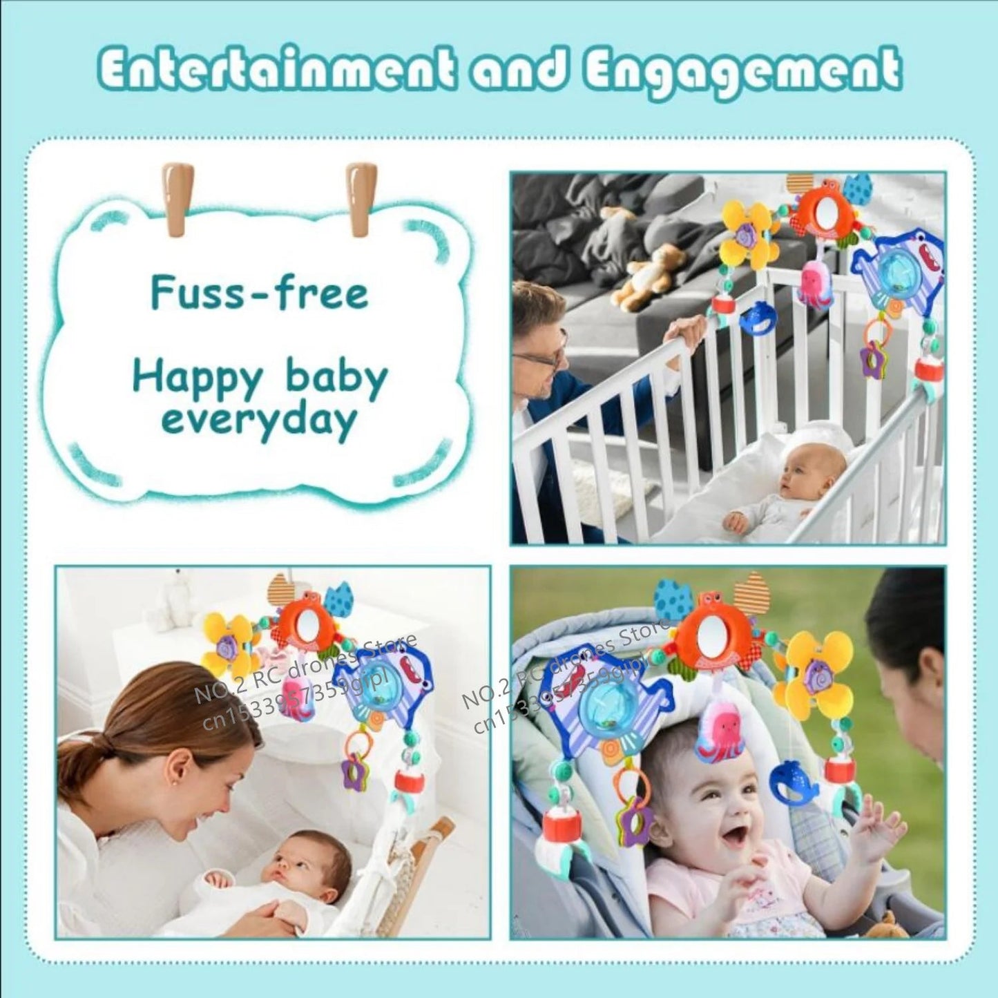 Arche d’éveil bébé tournesol — Jouet Sensoriel Arc-en-Ciel Pliable | Poussette Lit & Tapis Éveil