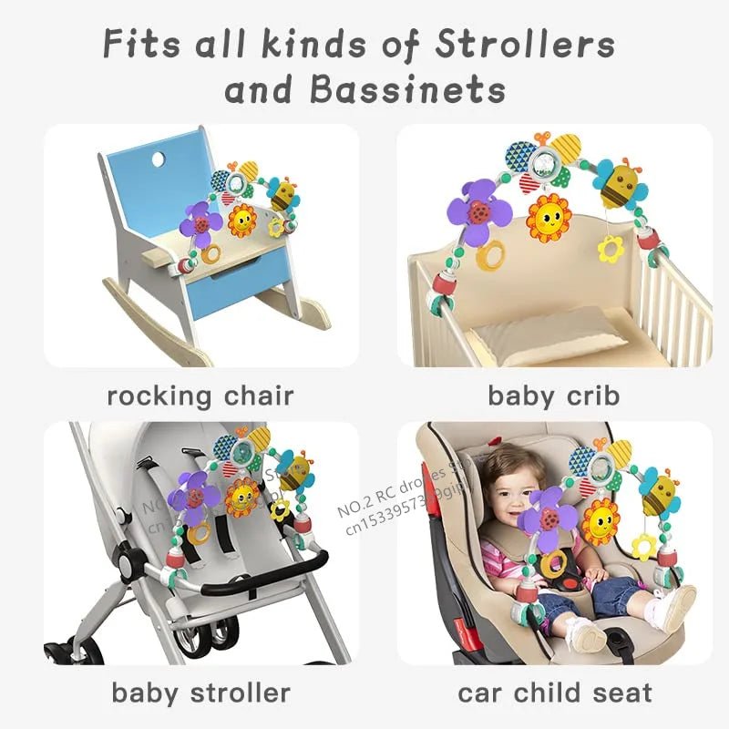 Arche d’éveil bébé tournesol — Jouet Sensoriel Arc-en-Ciel Pliable | Poussette Lit & Tapis Éveil