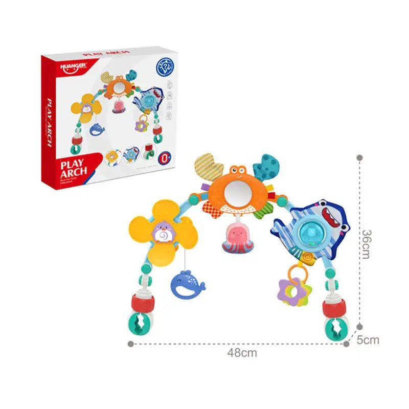 Arche d’éveil bébé tournesol — Jouet Sensoriel Arc-en-Ciel Pliable | Poussette Lit & Tapis Éveil