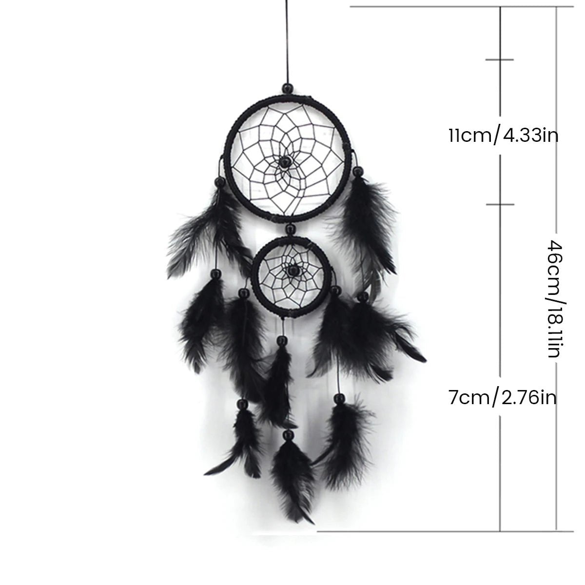 Dream Catcher Large Girl's Room – Nordic Bohemian Wall Decor with Feathers
