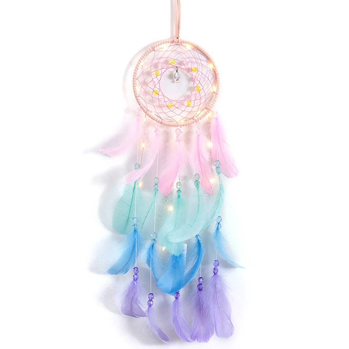 Dream Catcher Large Girl's Room – Nordic Bohemian Wall Decor with Feathers