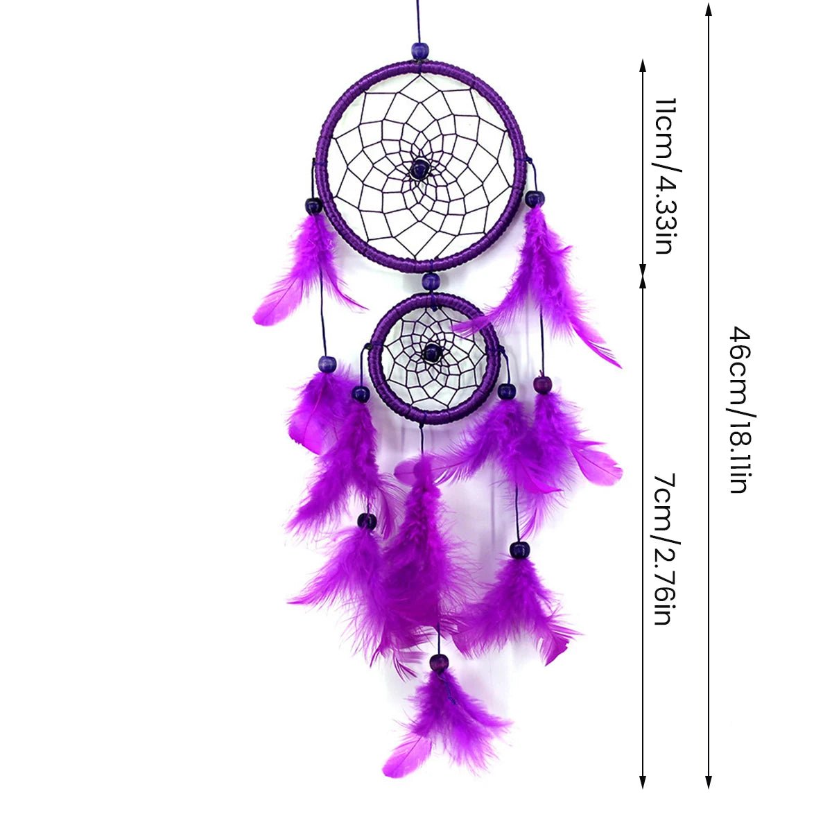 Dream Catcher Large Girl's Room – Nordic Bohemian Wall Decor with Feathers
