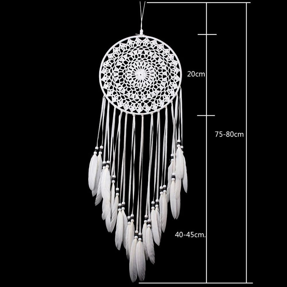 Dream Catcher Large Girl's Room – Nordic Bohemian Wall Decor with Feathers