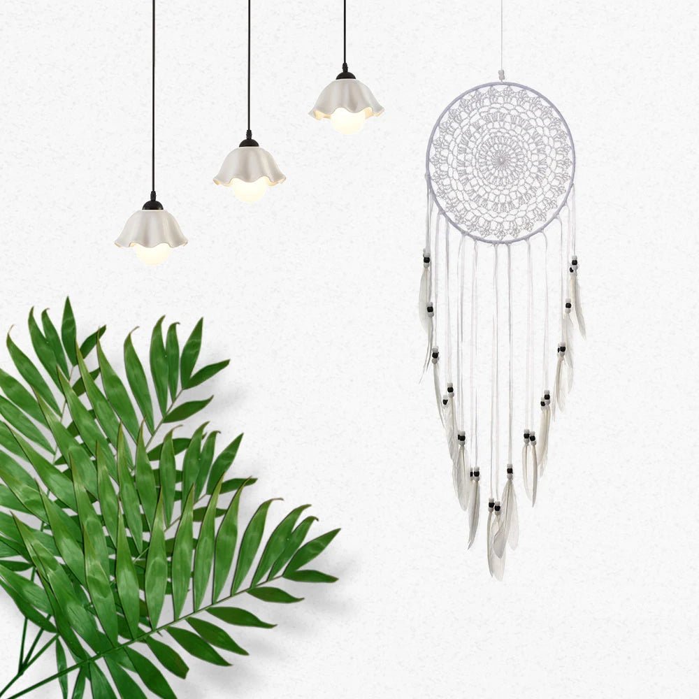 Dream Catcher Large Girl's Room – Nordic Bohemian Wall Decor with Feathers
