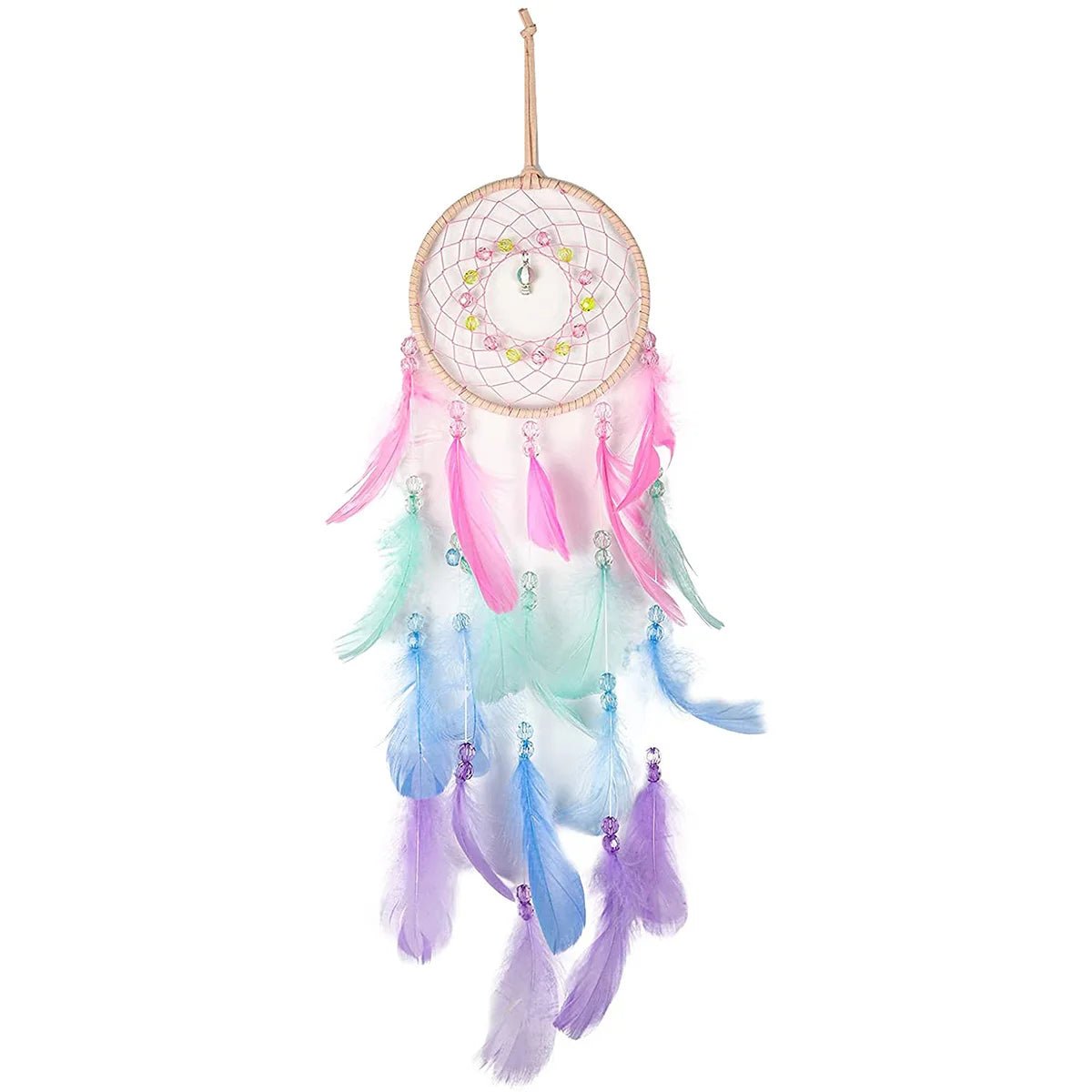 Dream Catcher Large Girl's Room – Nordic Bohemian Wall Decor with Feathers