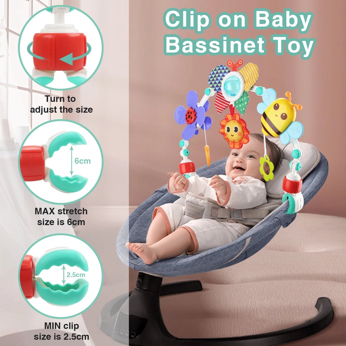 Arche Poussette Bébé – Jouet Éveil Transat & Siège Auto, Développement Sensoriel