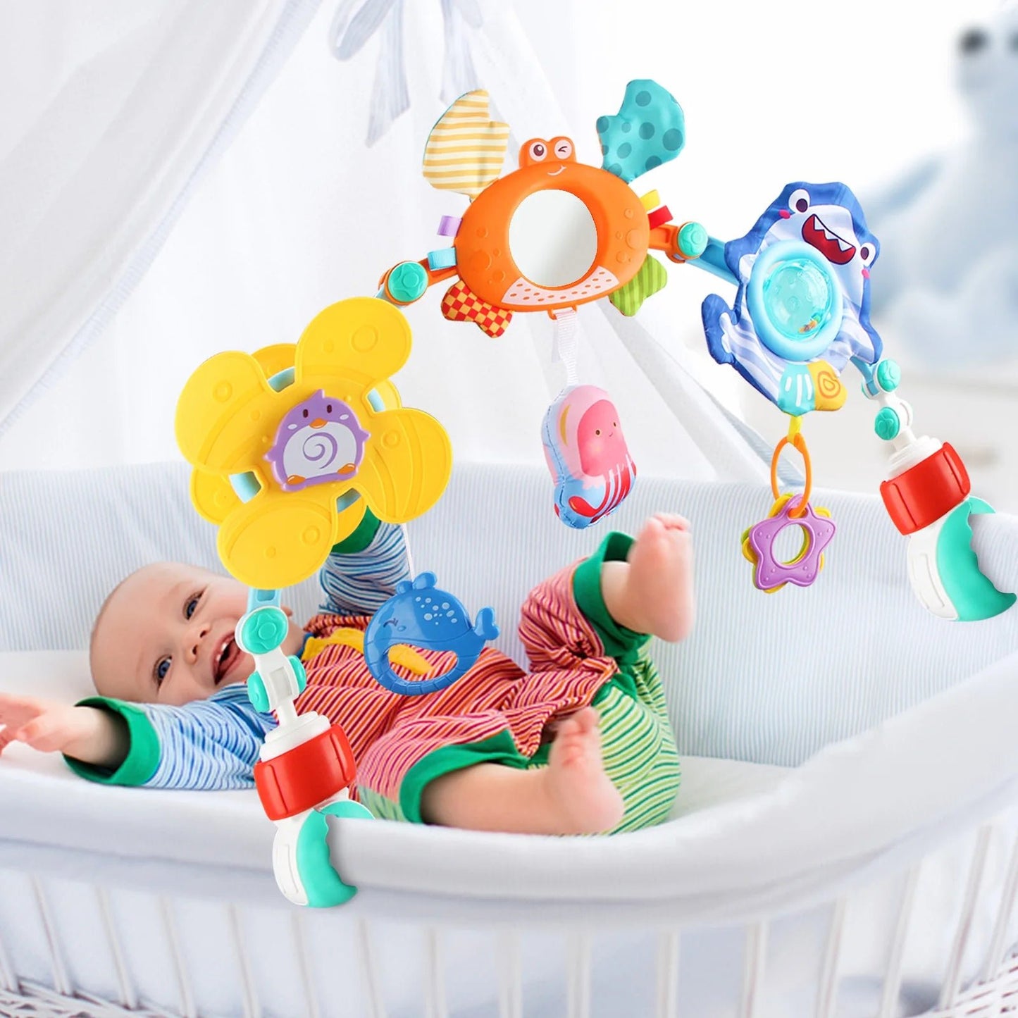 Arche Poussette Bébé – Jouet Éveil Transat & Siège Auto, Développement Sensoriel