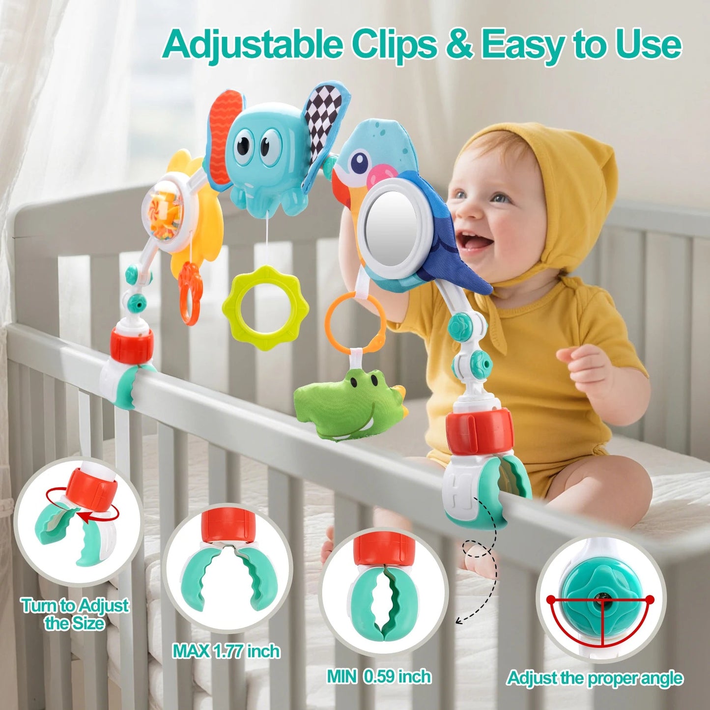 Arche Poussette Bébé – Jouet Éveil Transat & Siège Auto, Développement Sensoriel