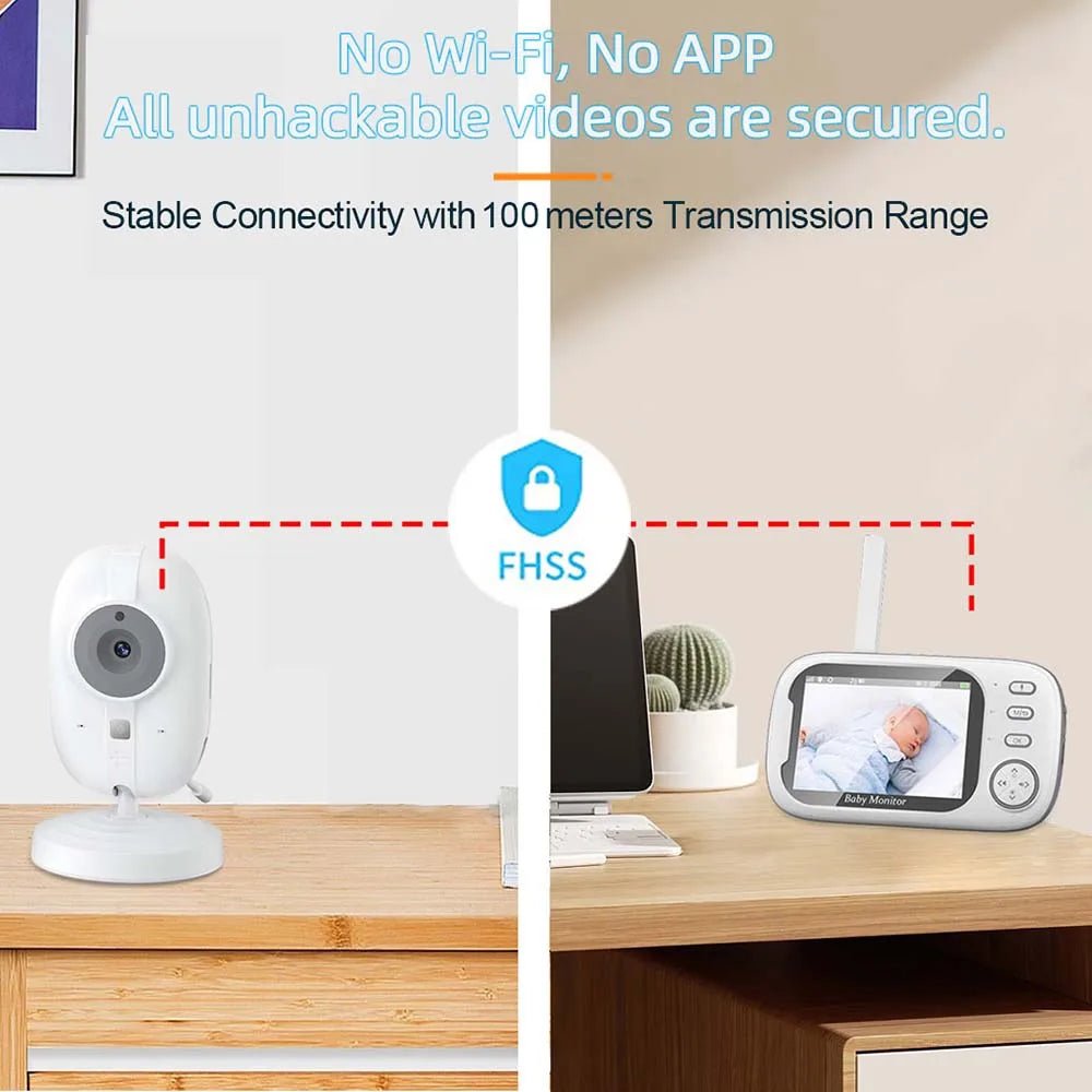 Babyphone Vidéo 3,5 Pouces – Vision Nocturne, Capteur Température, Audio Bidirectionnel 2,4G | Compact & Essentiel