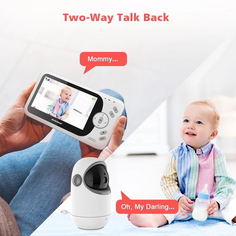 Babyphone Vidéo 4,3 Pouces Pan Tilt – Vision Nocturne, Audio Bidirectionnel 2,4G Sans Fil | VB801