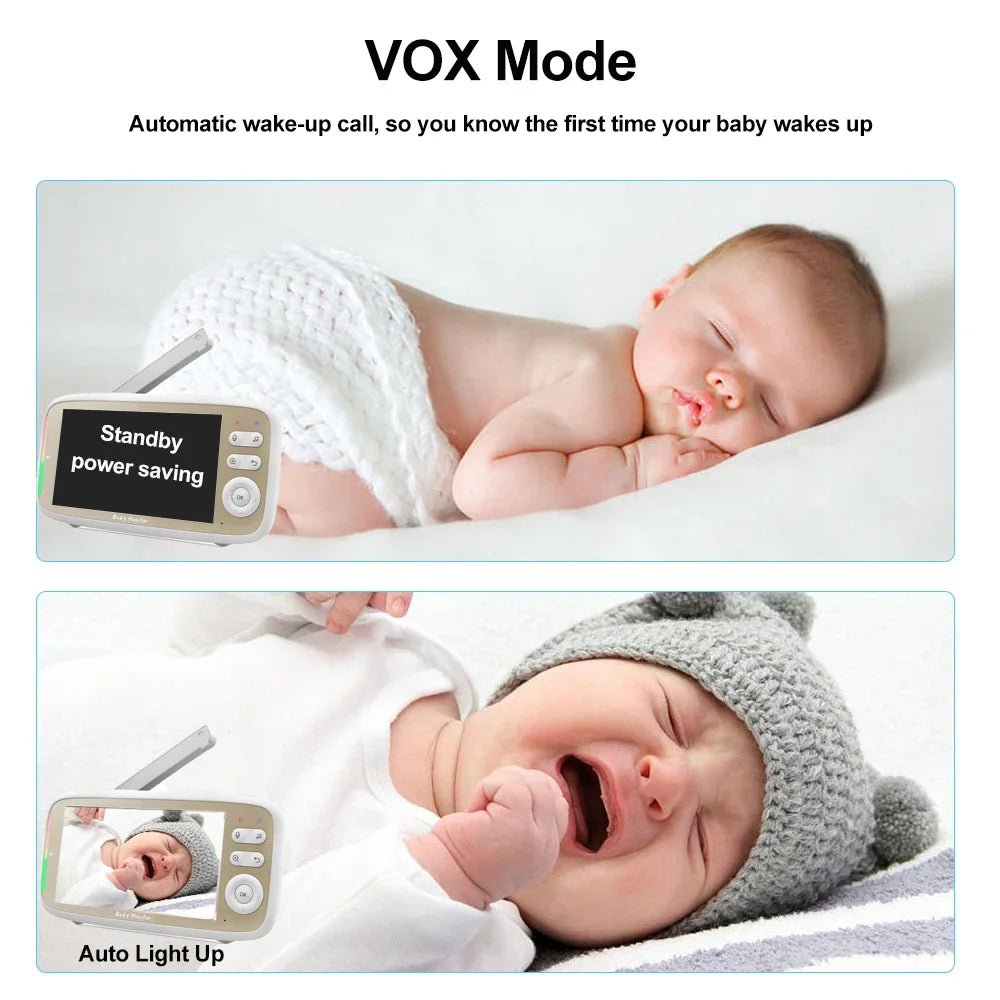 Babyphone Vidéo 5 Pouces WiFi – Contrôle APP & Écran, Zoom 3x PTZ, Vision Nocturne | VB803 PRO
