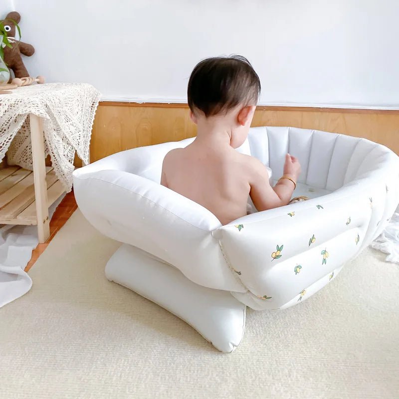Baignoire Gonflable Bébé Enfant Cartoon Pliable 90x55cm – Portable Intérieur & Extérieur | 0-8 Ans