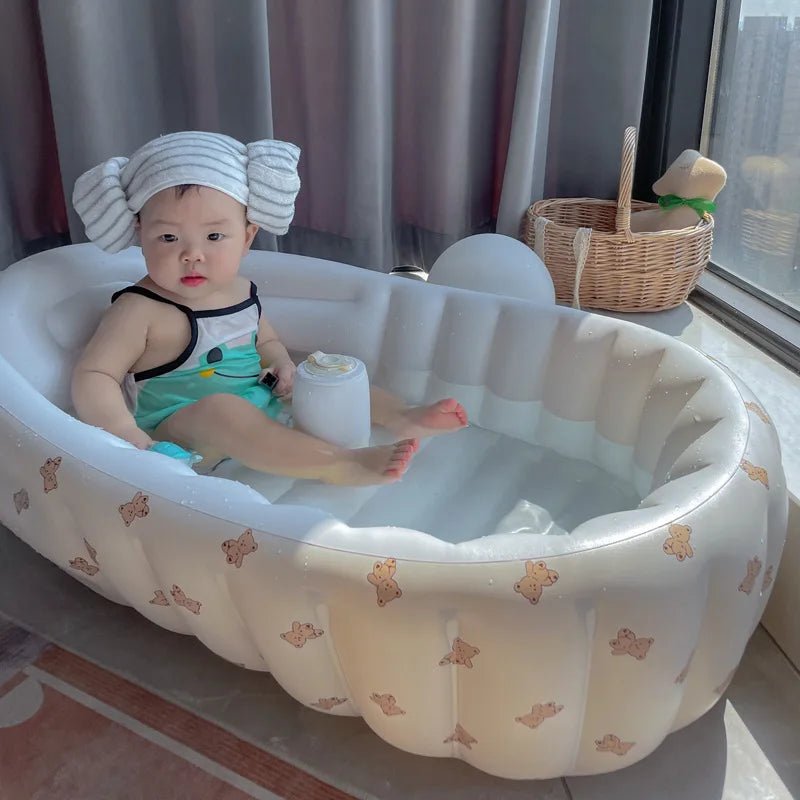 Baignoire Gonflable Bébé Enfant Cartoon Pliable 90x55cm – Portable Intérieur & Extérieur | 0-8 Ans