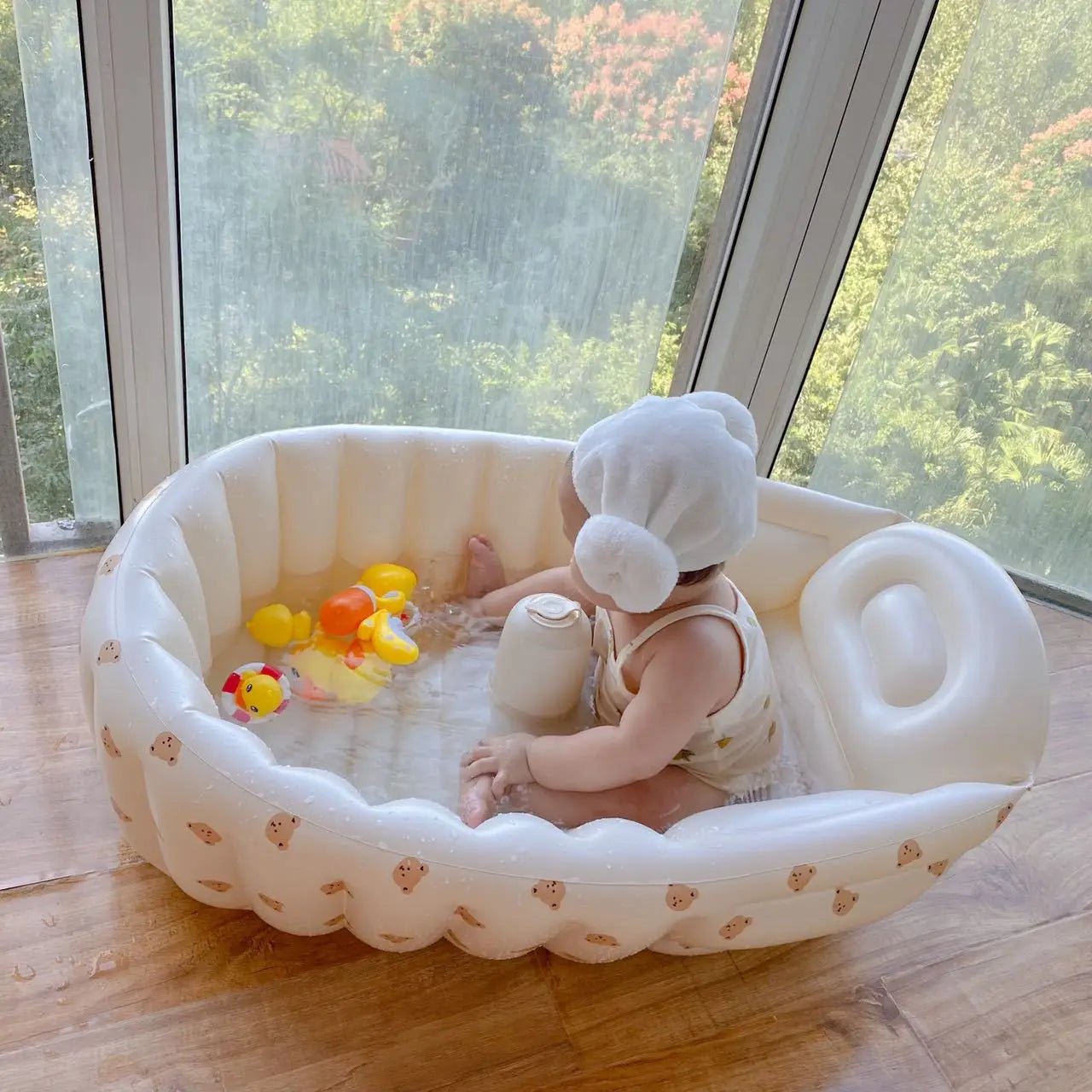 Baignoire Gonflable Bébé Enfant Cartoon Pliable 90x55cm – Portable Intérieur & Extérieur | 0-8 Ans