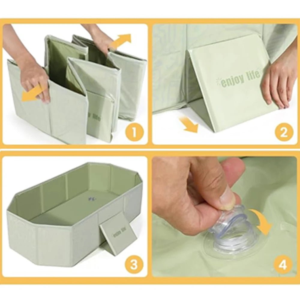 Baignoire Pliable Bébé – Rangement Facile, Portable Intérieur & Extérieur | 5 Couleurs