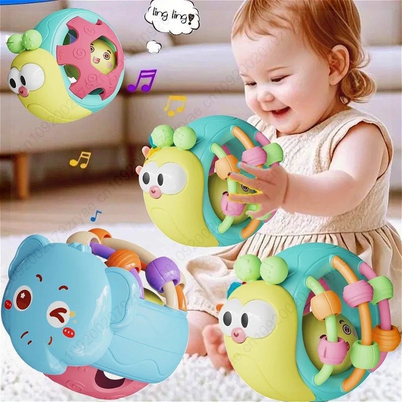 Balles Hochet Douces Bébé – Éveil Sensoriel & Ramper 0-12 Mois | Éléphant & Escargot