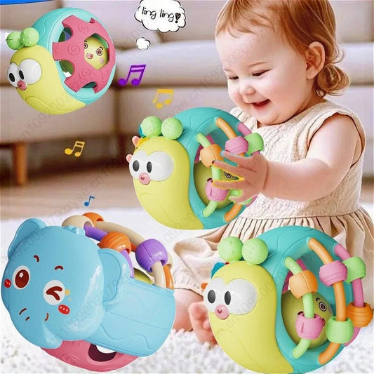 Balles Hochet Douces Bébé – Éveil Sensoriel & Ramper 0-12 Mois | Éléphant & Escargot
