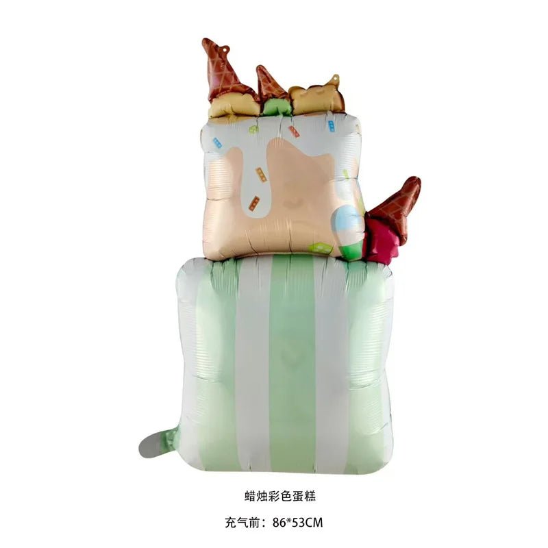 Kawaii Birthday Cake Aluminum Balloon – 1st Birthday, Children & Baby Shower Party Decoration