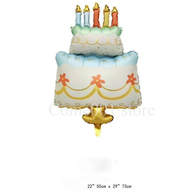 Kawaii Birthday Cake Aluminum Balloon – 1st Birthday, Children & Baby Shower Party Decoration