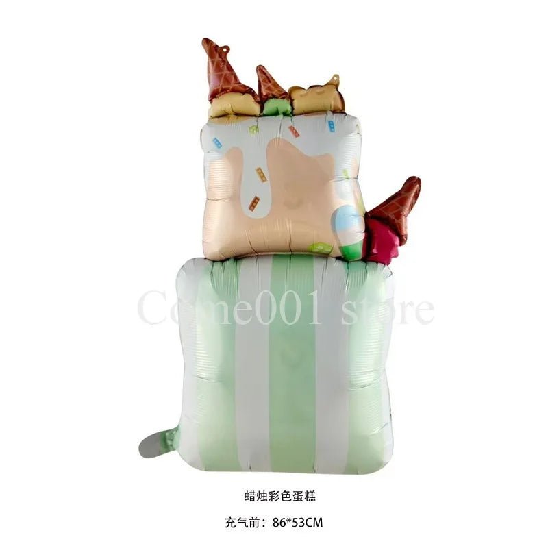 Kawaii Birthday Cake Aluminum Balloon – 1st Birthday, Children & Baby Shower Party Decoration