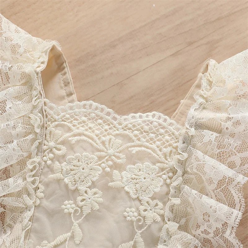 Barboteuse d’Été Bébé Fille – Romper en Dentelle à Volants Sans Manches avec Jupe Tutu (0 à 24 Mois)